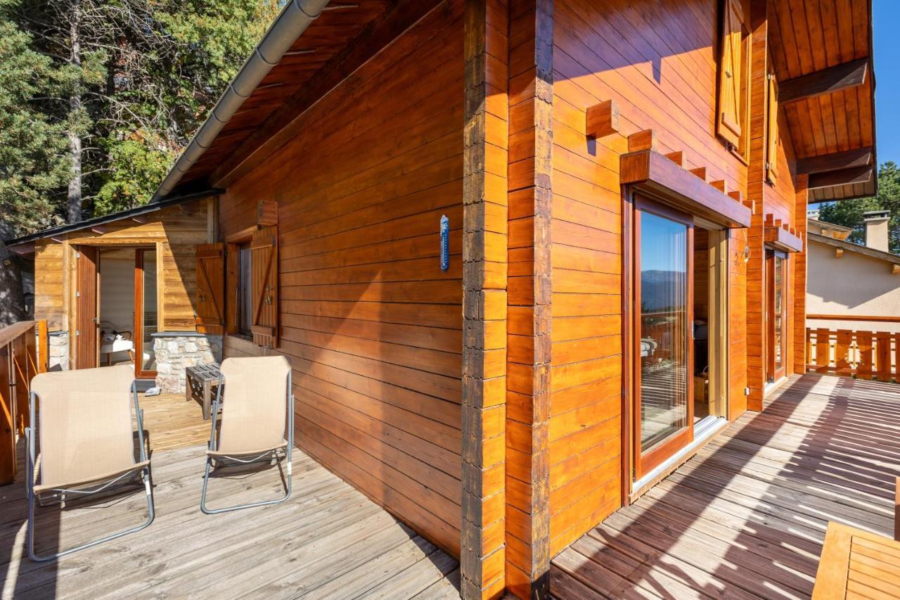 Chalet Les Tilleuls - Jolie Vue Montagne Et Lac Les Angles  Kültér fotó
